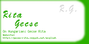 rita gecse business card